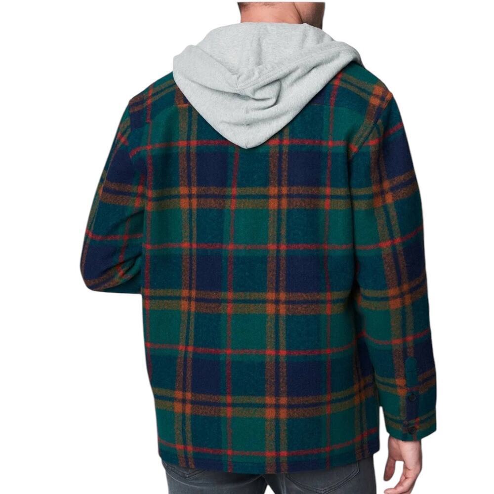 New Men’s BLANKNYC Plaid Button Front Hooded Shacket Size L - Picture 6 of 11